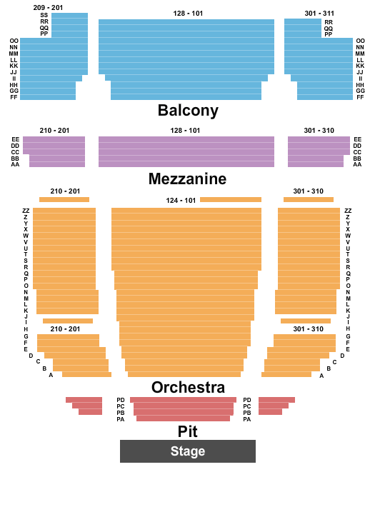 Popejoy Hall SIX Seating Chart